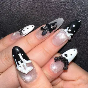 Surprise Blind Box Set of 2, Cool Dark Style False Nails, Unique Wearable Nail Art, Trendy and Stylish Fake Nails for Fashionistas