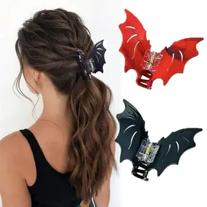 4 Pieces Halloween Bat Claw Clips, Gothic Horror Hair Clips Halloween Spooky Hairpin for Costume Cosplay Hair Barrettes Gift
