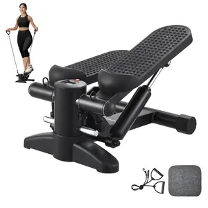 Stair Stepper For Home Gym Cardio Workouts, Hydraulic Mini Stepper With Adjustable Resistance Band, Low-Impact Stepping Machine For Toning, Quiet, Compact, And Portable Exercise Equipment For Cardio Training, Durable Steel Frame