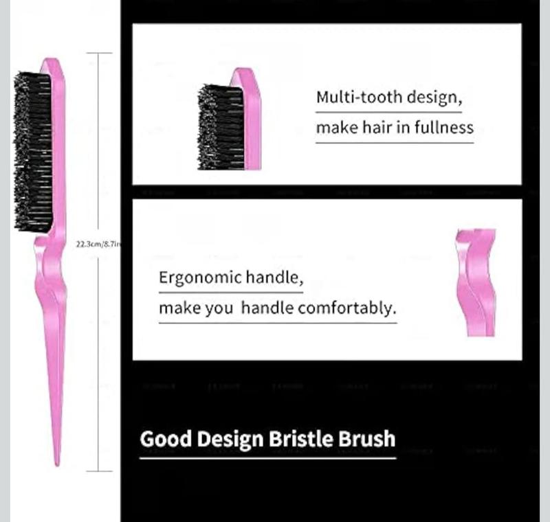 3-Piece Set of Pink Hair Brushes & Comb for Styling and Detangling Long Lasting Pink Color for Daily Use and Styling Sessions