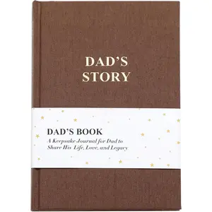 Dad's Life Story Journal, Dad Book To Fill Out, Heirloom Books Includes Prompt Questions for Parents, Meaningful Keepsake Gifts from Daughter and Son for Father's Day, Birthday, Christmas (Dad Brown)