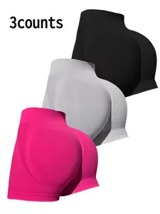 Women's Solid High Waist Gym Shorts, Comfy Breathable Yoga Shorts, Ladies Sportswear for Gym Workout Running, Fitness Shorts, Athletic Shorts, High Waisted Shorts