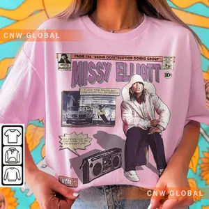 Missy Elliott Comic Shirt, 90S Vintage Merch Art Work It Under Construction Album Concert Tour 2023 Graphic Tee Gift For Fan V1, Com0308Kh
