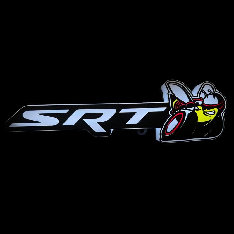 AutoJeweler Dodge SRT Scat Bee LED Grille Emblem, Color Version (RGB Flow-Series) - Dual Control Bluetooth App & Remote Included