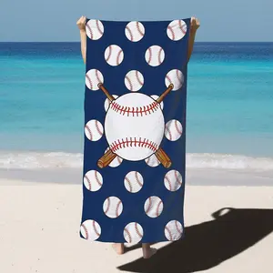 Baseball Microfiber Beach Towel Oversize,  Quick Drying, Cool Pool Towel, Lounge Cover (Baseball)