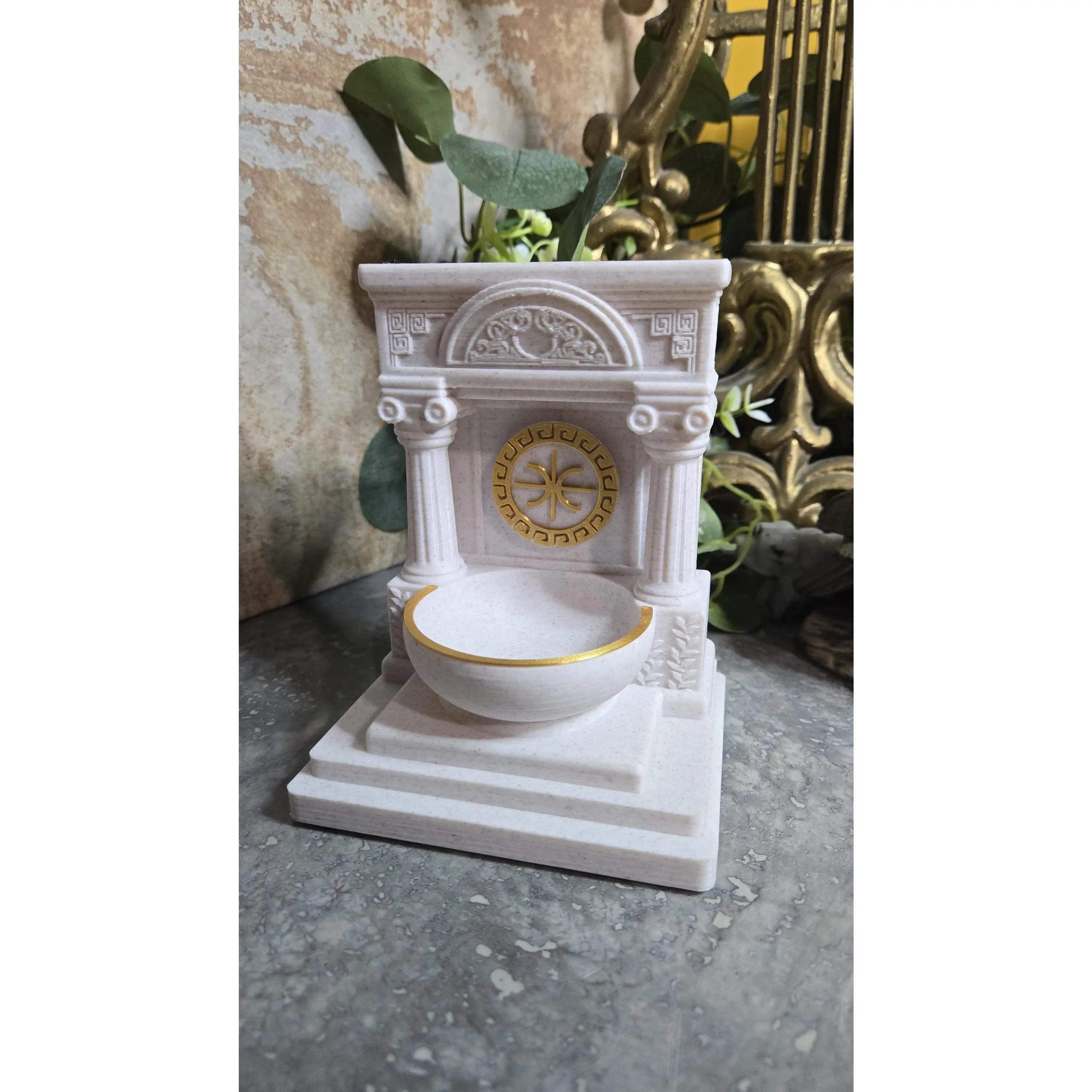 Mini Oracle of Delphi Altar 5 Inch Greek Temple Shrine for Prophecy, Divination, Apollo, Witchcraft Altar Decor Pagan Gift