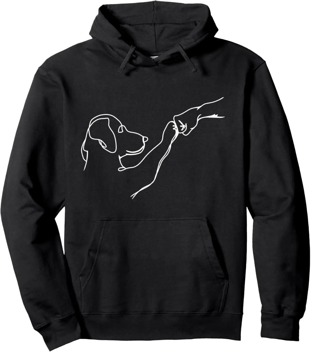 Dog And People Punch Hand Dog Man Friendship Bump Dog's Paw Pullover Hoodie