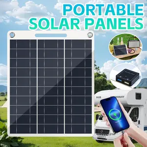 10w Flexible Solar Panel Portable Charger for Outdoor Use, Lightweight Solar Charger for Camping RV Hiking Backpacking Phone Emergency Power