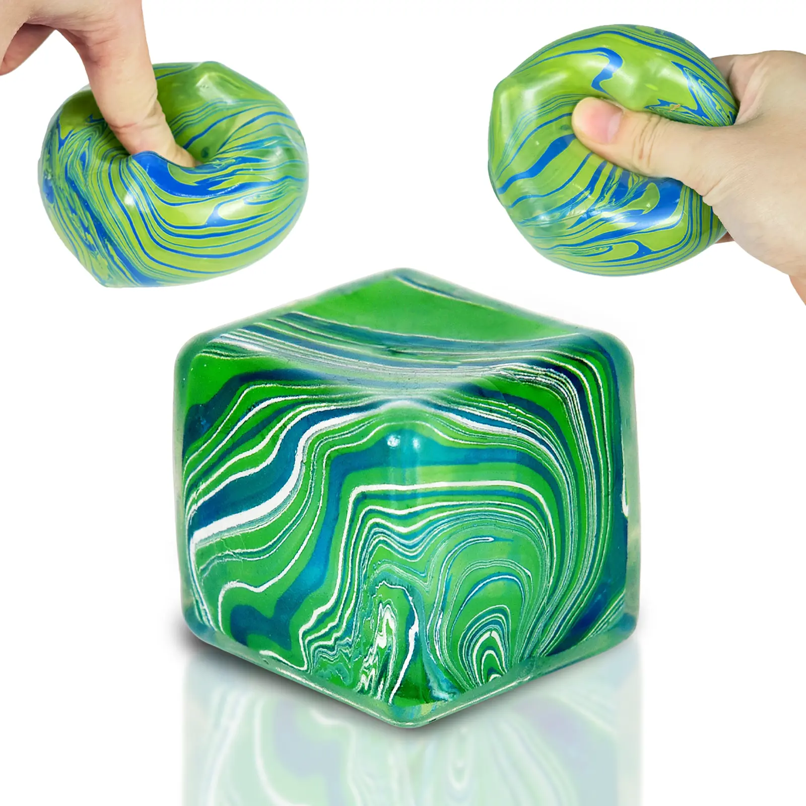 Quiet Squeeze Toy – 2.76in Fidget Toy Calming Stress Relief Toy Fun & Relaxing for Kids and Adults (GREEN)