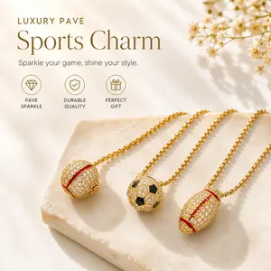 Sparkling Sports Zirconia  – Soccer, Baseball & Football, Show Off Your Collarbone friend siste# SoccerNecklace # SoftballNecklace # FootballNecklace # NeverQuit#SportsFanGift #AthleteGift
