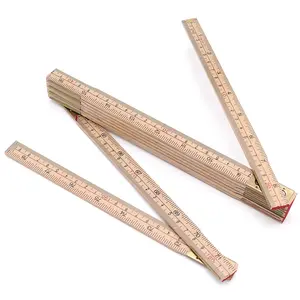 Folding Rule, 6.5FT 2M Foldable Ruler with Inch and Metric Measurements for Carpenters