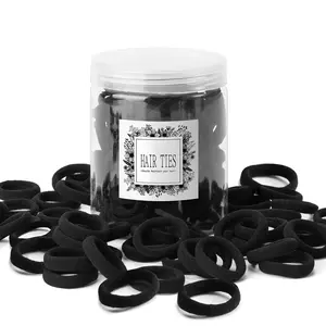 100 count  Hair Ties, Seamless   Hair Ties for Girls and , Black Small Soft Hair Elastics Ponytail Holders