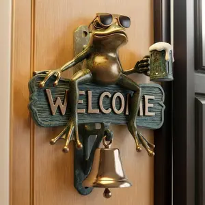 New Beer Frog Welcome Doorbell, Creative Chill Frog Doorbell, Outdoor Home Decor, Unique Garden Decoration, Fun Porch Accessory