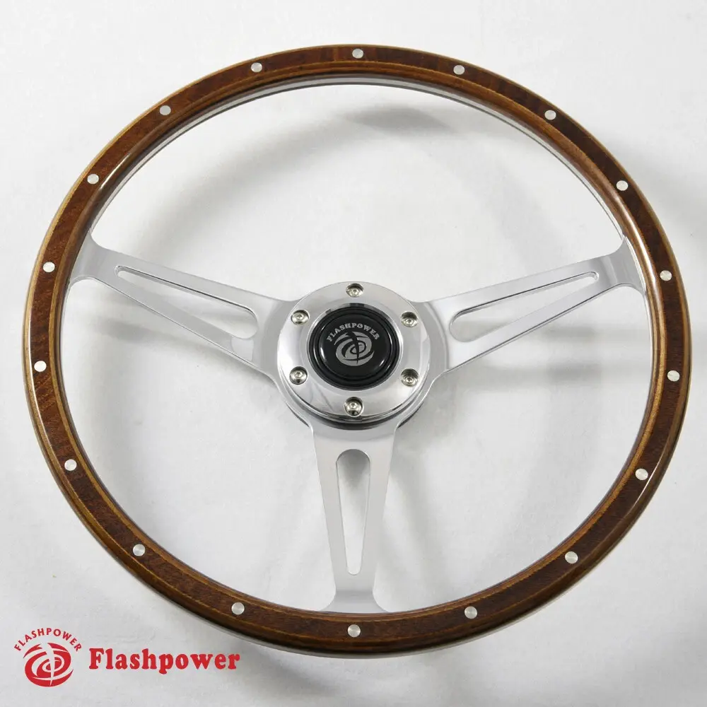 13" Classic Laminated Wood Steering Wheel Horn Button MGA MGB Midget