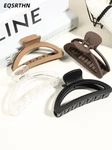 4pcs simple curved large hair clip! Anti-slip design is suitable for commuting, bathing and other scenes. Transparent/brown/black/khakis are available in multiple colors, making it easy to stabilize the ball head. Hair Pin Set