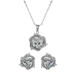 【745】New Year Promo Moissanite Mania-Blossom Elegance Synthetic Moissanite Jewelry Set – Elegant and Radiant Choice for Engagement, Wedding, or Special Events