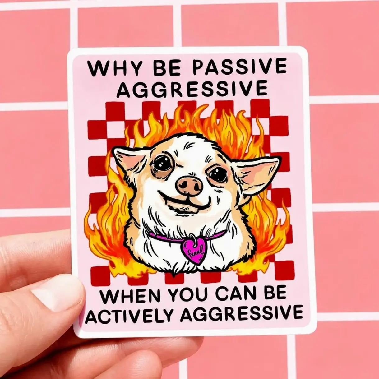 Chihuahua Sticker Funny Dog Decal Hilarious Gift Idea Dog Lover Gift for Coworker Unhinged Sticker Sarcastic Vet Tech Gift Im Just a Girl