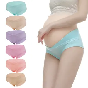 6 Pieces Of Pregnant Women's Low Waist Underwear Girl U-Shaped Belly Support Fashion Forward Seamless Breathable Pregnancy Underwear Pure Cotton Anti-Bacterial Crotch