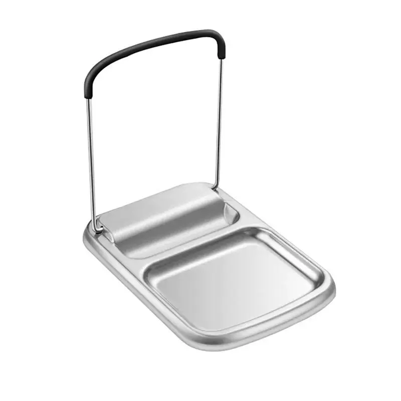 Cooking Spoon Rest with Lid Holder, Kitchen Utensil Rest with Drip Pad,Countertop Organiser Rack for Ladles, Tongs