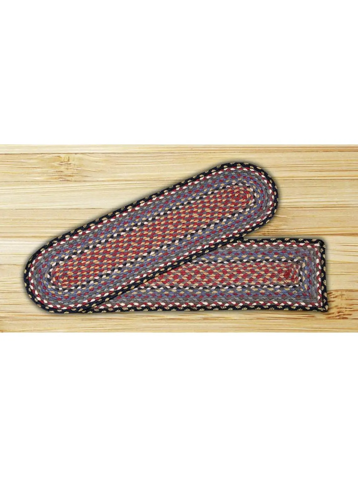Capitol Importing 19-043 Burgundy-Blue-Gray - 27 in. x 8.25 in. Oval Stair Tread