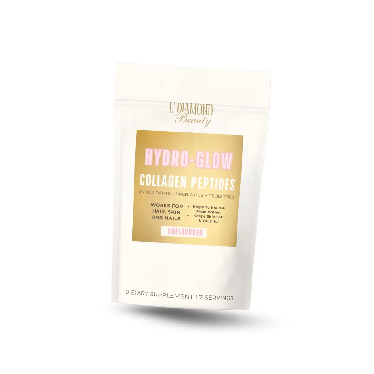 Hydro - Glow Collagen Peptides - Unflavored Collagen Powdered Supplement Drink mix - 7 Servings