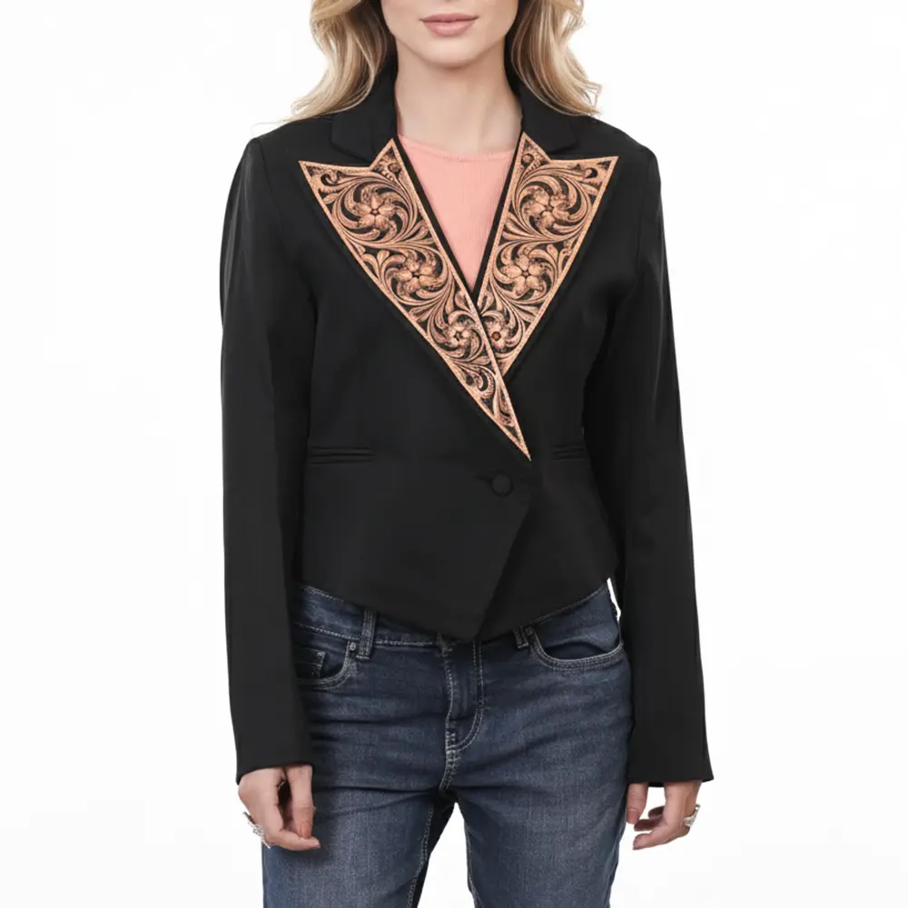 American Darling Genuine leather Hand tooled carved Women Blazer dress jacket ladies Girl ADBZ060