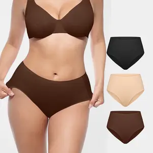 FeelinGirl Tummy Control 3-Piece Pack Underwear Shapewear for Women Mid Waisted Panties  Comfort Fabric Womenswear