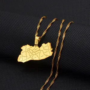 El Salvador Map Necklace - Flag Pendant Gifts Pride Jewelry for Men and Women