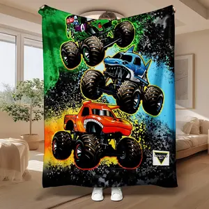 Monster Jam Monster Truck Flannel Throw Blanket Super Soft Cozy Warm Lightweight for Kids Adults Perfect for Couch Bed Car Travel Birthday Gift Ideas