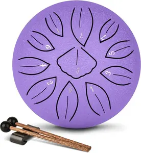 Steel Tongue Drum 11 Notes 6 Inches Rain Drum for Outside with Drum Bag, Music Book, Drum Mallets, Mallet Holder, Finger Picks and Stickers, Steel Drum for Yoga, Meditation, Prenatal Education studio drummer  sale