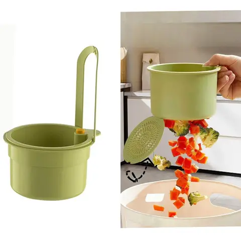 1-Touch Sink Drainer Utensils, 3-in-1 Adjustable Hanging Basket with Pop-Open Bottom Filter, Anti-Clogging Kitchen Strainer Utensils for Food Waste & Fruit, Must-Have Kitchen Gadget