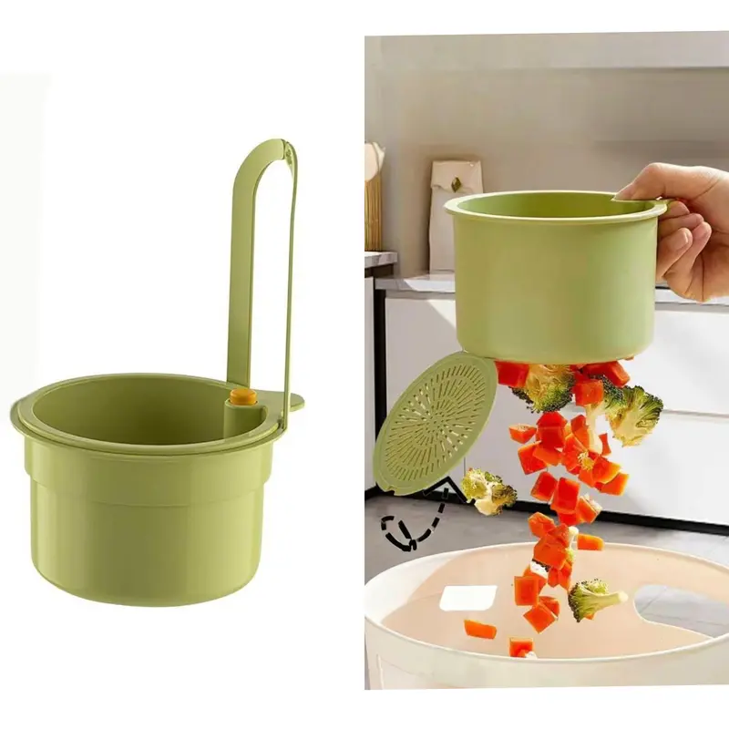 1-Touch Sink Drainer Utensils, 3-in-1 Adjustable Hanging Basket with Pop-Open Bottom Filter, Anti-Clogging Kitchen Strainer Utensils for Food Waste & Fruit, Must-Have Kitchen Gadget