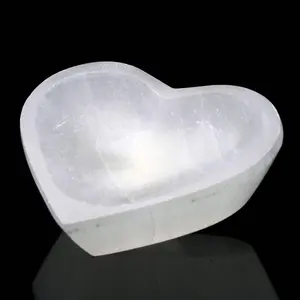 Hand‑Carved Heart‑Shaped Selenite Dish – Calming Natural Crystal