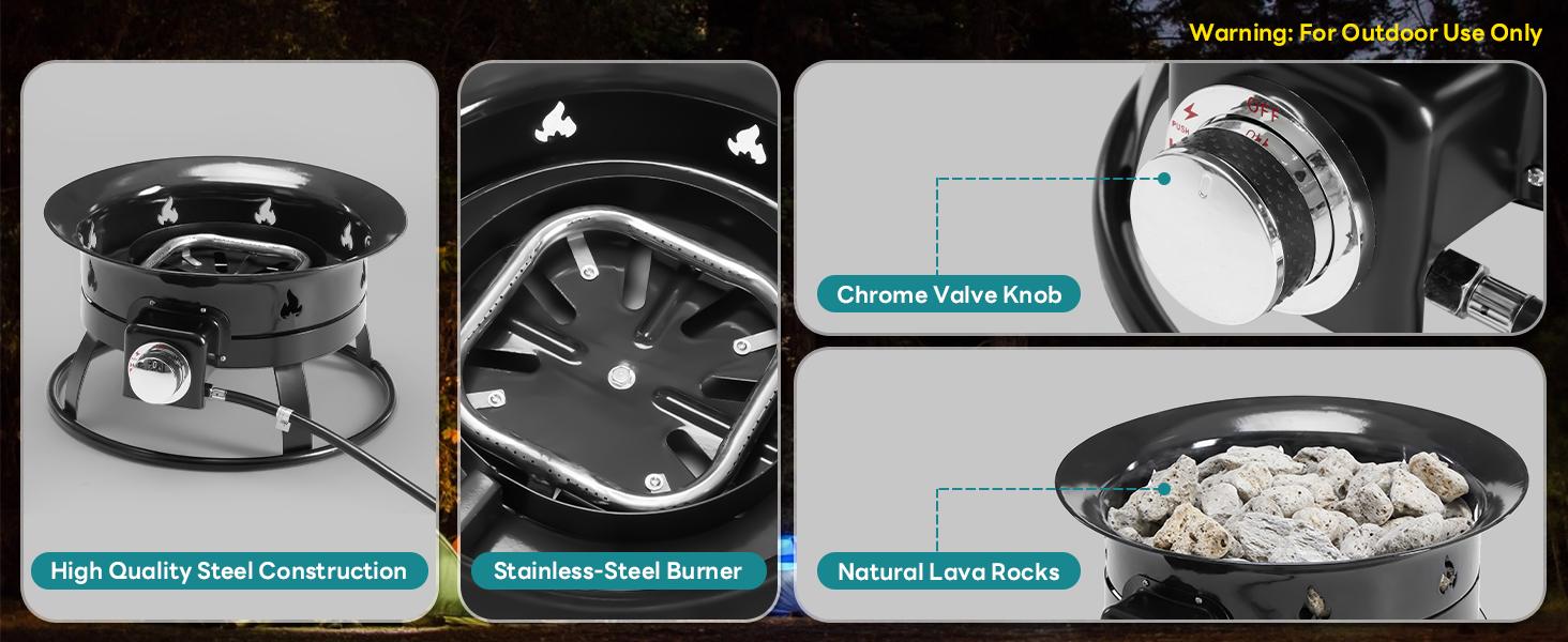 Portable Propane Fire Pit, 19 Inch Smokeless Gas Firebow with Cover and Carry Kit, 58,000 BTU Outdoor Fire Pit for Outside Patio Backyard Camping RV Tailgating Portable Propane Fire Pit, 19 Inch Smokeless Gas Firebow with Cover and Carry Kit, 58,000 BTU Outdoor Fire Pit for Outside Patio Backyard Camping RV Tailgating