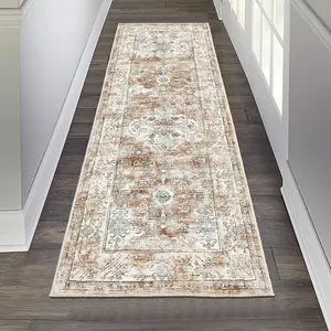 Boho Hallway Runner Rug 2x6 Washable Entryway Area Rugs Non Slip Farmhouse Vintage Mat Carpet Runner for Hallways Laundry Room Bedroom