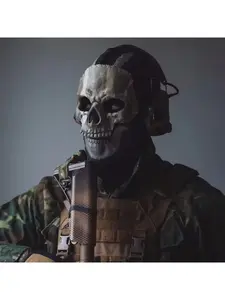 Skull Face Covering Masks Silicone Cosplay Ghost Face Cover Mask Hyper Realistic Mask for Outdoor Riding and Costume Party Accessories Halloween