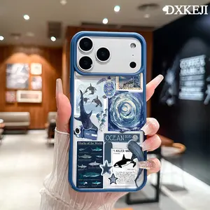 Marine Life Whale Shark Pattern Magnetic MagSafe Phone Case for iPhone 17 Air/16 Pro Max 15 Pro 14 13 12 11 Plus Shockproof Slim Protective Cover Casing