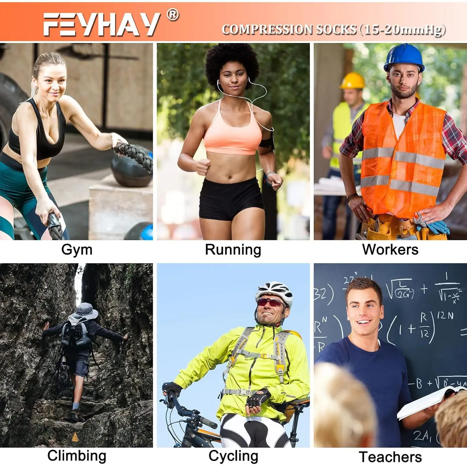 Copper Compression Socks (8 Pairs) 15-20 mmHg for Men & Women - Best for Circulation, Athletic Running, Climbing, Daily Wear, Supportive Graduated Compression Socks for Sports, Travel, Work, Varicose Veins Relief, Comfortable & Breathable Design Copper Compression Socks (8 Pairs) 15-20 mmHg for Men & Women - Best for Circulation, Athletic Running, Climbing, Daily Wear, Supportive Graduated Compression Socks for Sports, Travel, Work, Varicose Veins Relief, Comfortable & Breathable Design