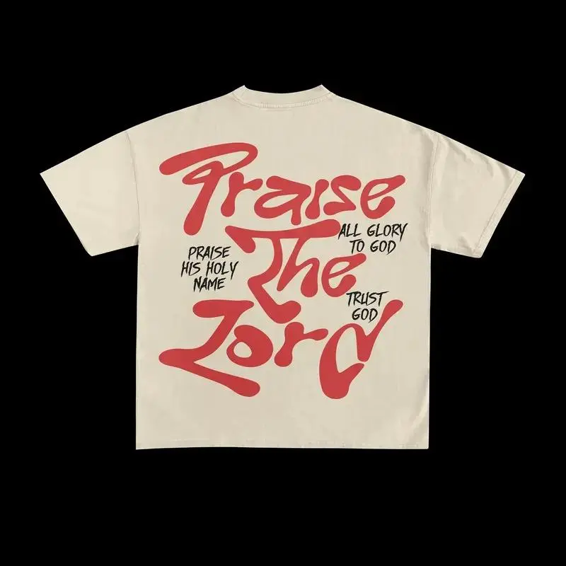 Praise the Lord Trust God T-Shirt - Inspirational Christian Faith Shirt, Red Text with Glory to God Quote, Unisex Crewneck graphic Tee for Men & Women dark design trendy tshirt classic menswear dad joke apparel Cow Art Head Watercolor T-Shirt