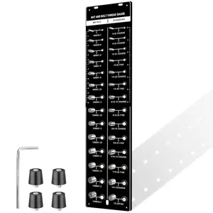 Nut Bolt Thread Checker - Thread Gauge Identibolt, 28 Metric and Standard, Wall Mounted, 6061 Aluminum Base, Black