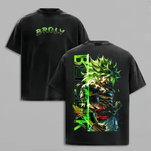 Legendary Super Saiyan Broly Vintage Washed Graphic Tee | DBZ DBS Anime Streetwear Oversized T-Shirt & Hoodie | Heavyweight Y2K Pump Cover for Gym & Anime Fans