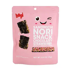 HAPI Korean Seaweed Snacks - Strawberry Chocolate Flavor, Crispy Seaweed Sandwich, 25g