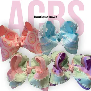 Handmade Boutique Satin Ribbon Bow Hair Clips - Elegant Bow-Knot Hair Clips with Cute Detail, Adorable Party Accessory for Girls