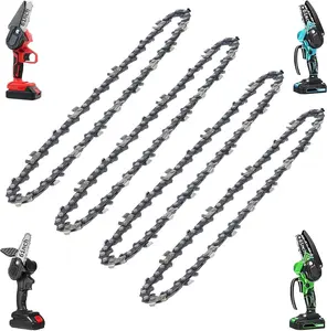 6 Inch Mini  Chain  1/4" LP Low-Profile .043 Gauge 37 Drive Links, Replacement Chains for All 6-Inch Cordless Electric Mini Chainsaws (4-Pack)