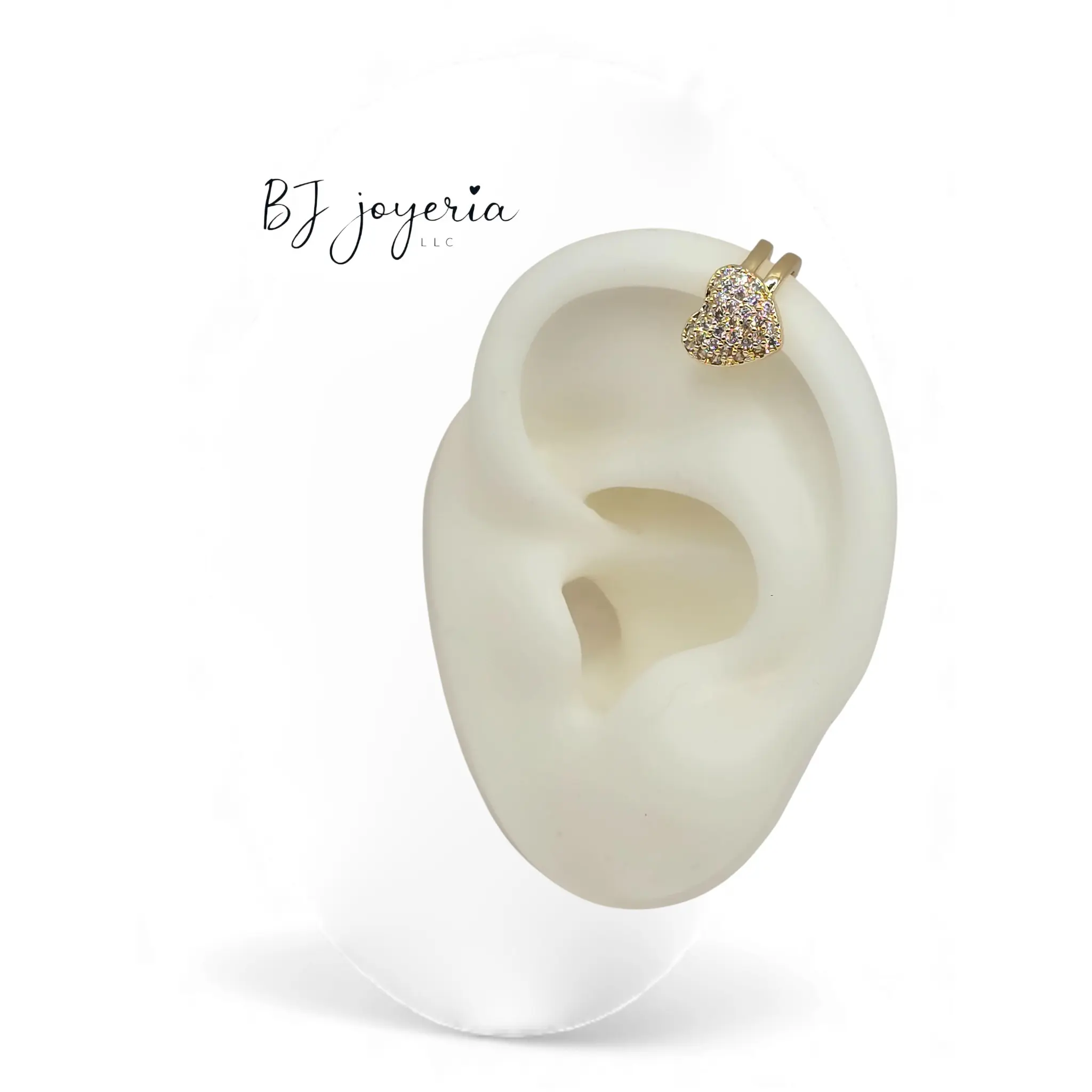 COPPER EAR CUFF ARO HEART (0687)