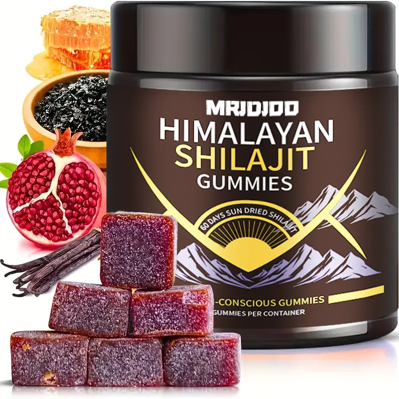 Himalayan Shilajit Gummies, Sucrose Free, Sweetened With Manuka Honey, Clean Recipe, Fulvic Acid And Humic Acid