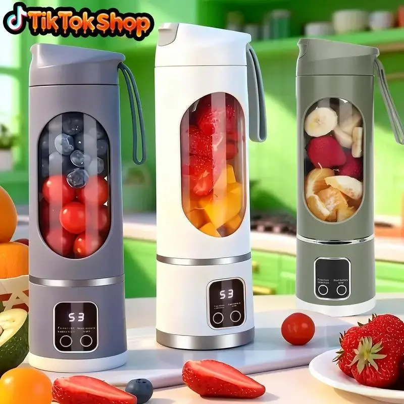 Mini Juicer Blender Cup – Ultra-Compact  Smoothie Maker for On-The-Go | Crushes Ice, Veggies & Fruit in Seconds | Leak-Proof Tumbler Design, Easy Clean | Cute Portable Blender Gift for Women, College Students & Travel Lovers