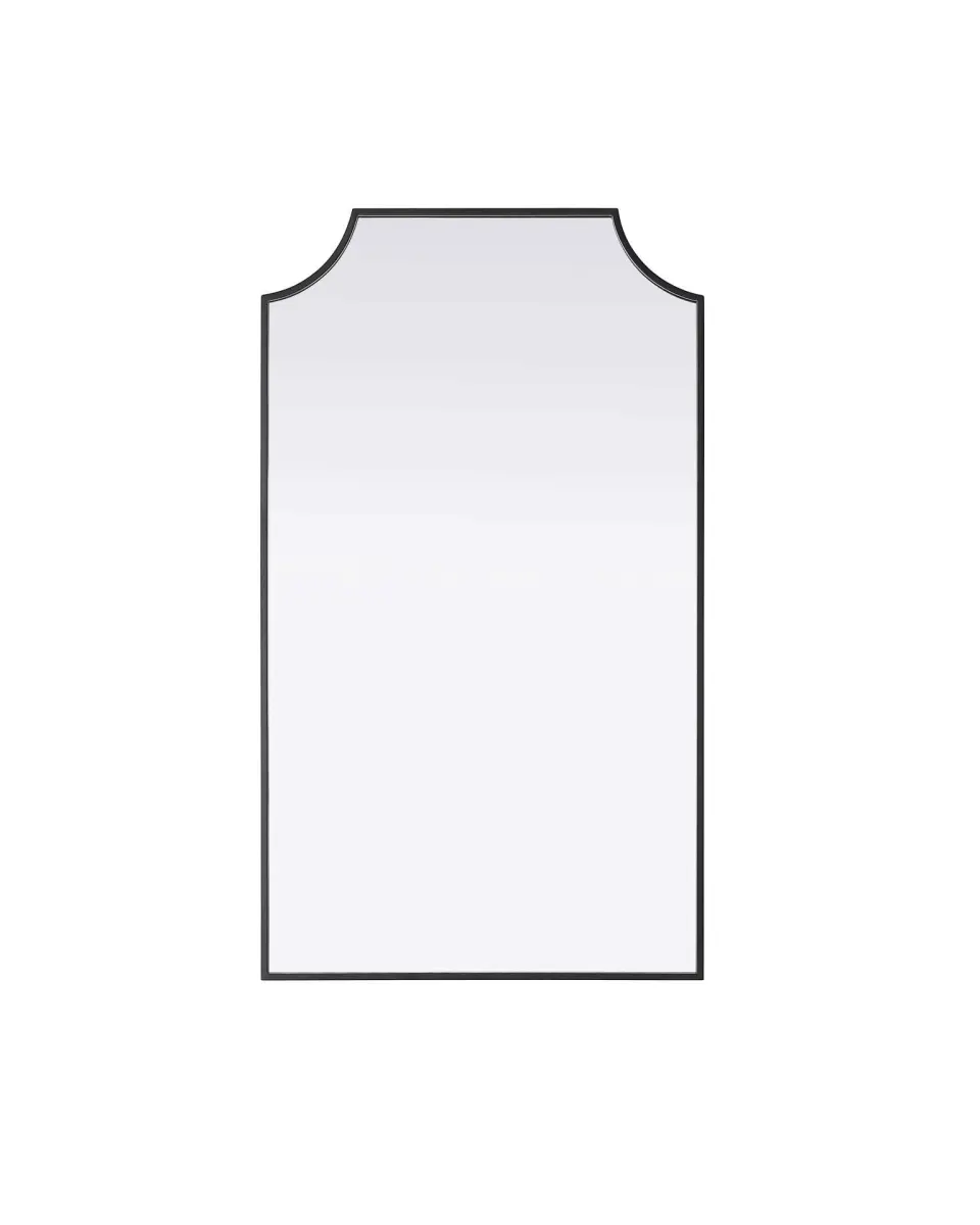 Elegant Kitchen & Bath MR3B2442BLK 24 x 42 in. Notched Metal Mirror, Black