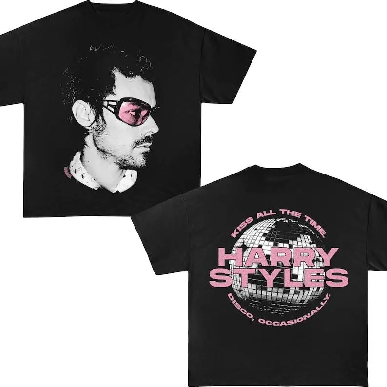 Kiss All The Time Disco Occasionally2 Sided Concert Tee, Harry Album Merch Shirt, Harry Disco Ball Graphic Tee