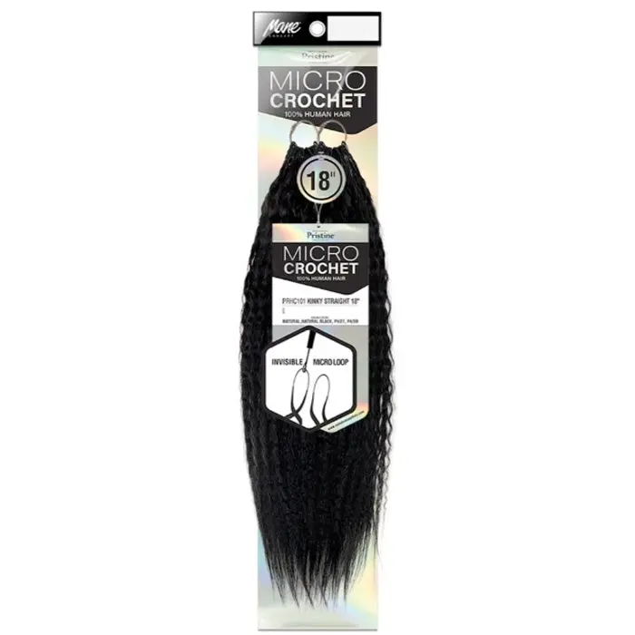 Mane Concept Pristine Micro Crochet 100% Human Hair Pre-Looped Braid - PRHC101 KINKY STRAIGHT 18"